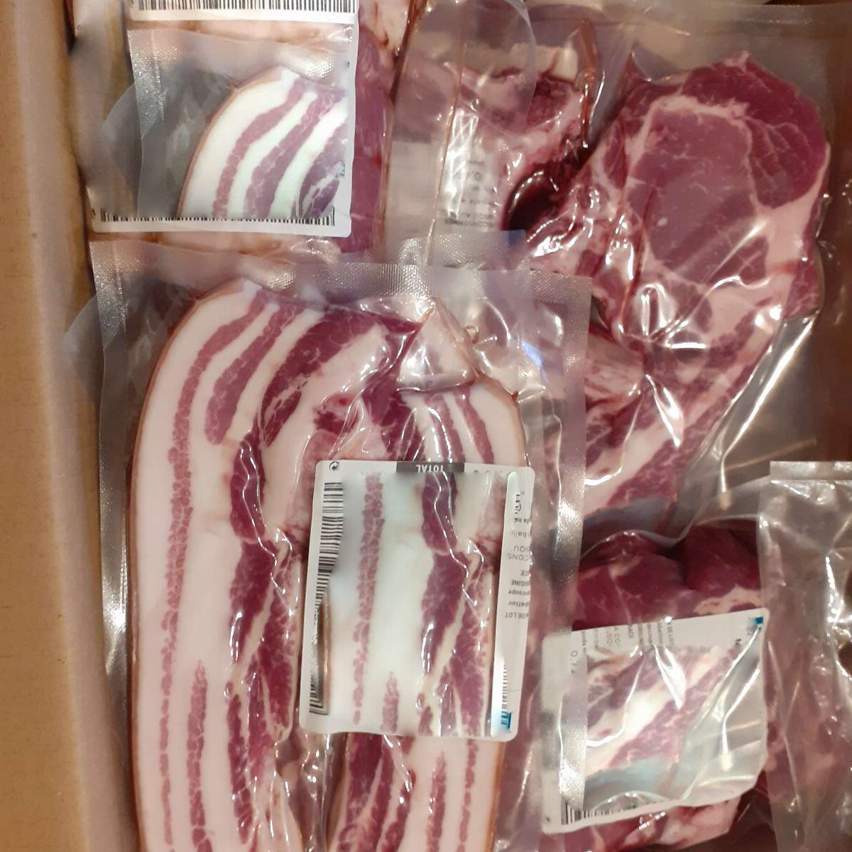 Colis de viande de porc